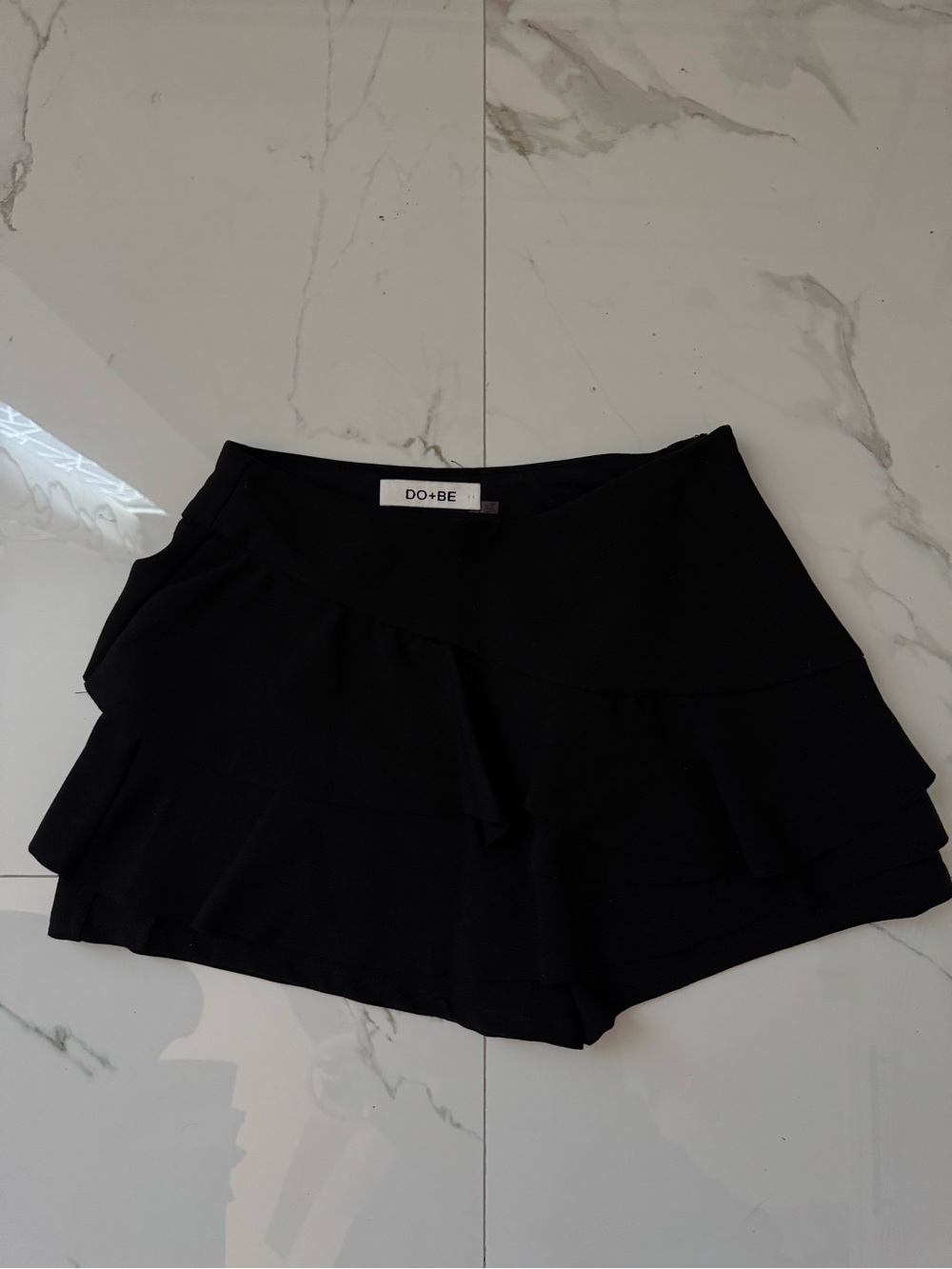 DO+BE Black Ruffled Mini Skort